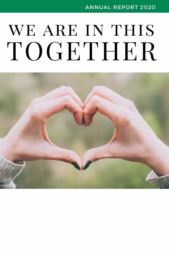 Hands forming shape of a heart with We are in this together text